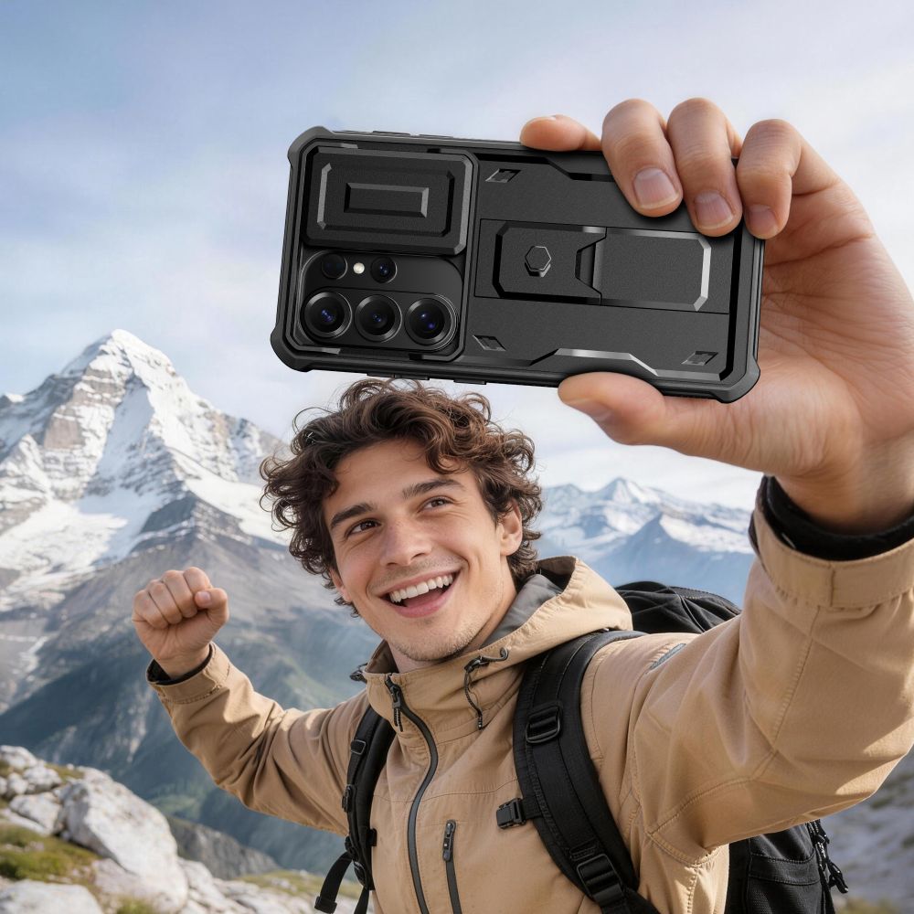 Tech-Protect Kevlar Cam+ dėklas, skirtas Samsung Galaxy S26 Ultra - Black -- Samsung Galaxy S26 Ultra