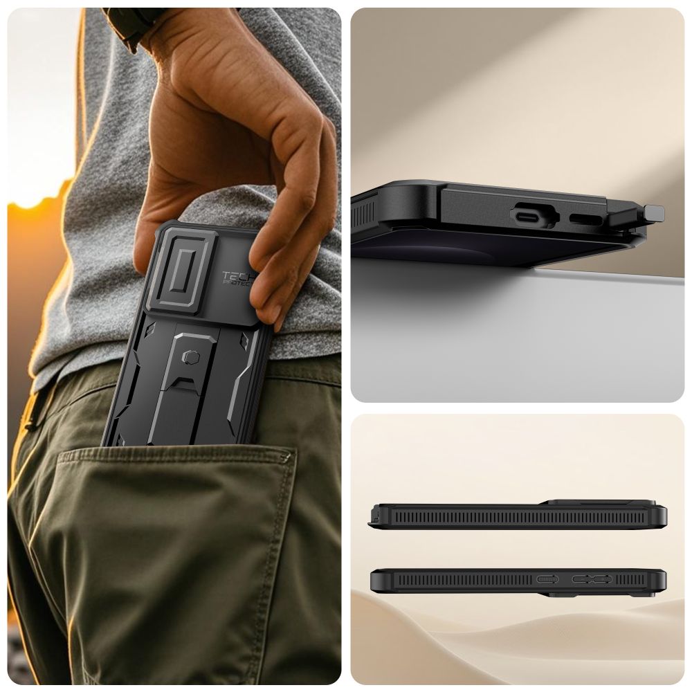 Tech-Protect Kevlar Cam+ dėklas, skirtas Samsung Galaxy S26 Ultra - Black -- Samsung Galaxy S26 Ultra