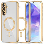Tech-Protect MagFlex MagSafe Dėklas, skirtas Samsung Galaxy A57 5G - Transparent Gold -- Samsung Galaxy A57 5G