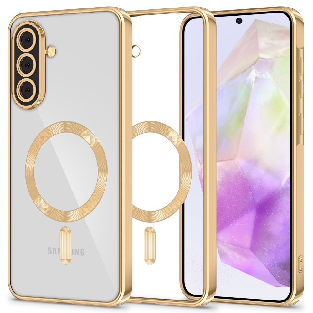 Tech-Protect MagFlex MagSafe Dėklas, skirtas Samsung Galaxy A37 5G - Transparent Gold -- Samsung Galaxy A37 5G