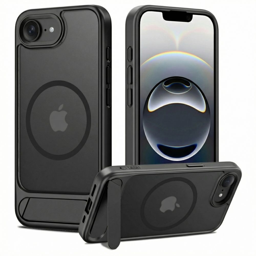 Tech-Protect MagRack MagSafe Dėklas, skirtas iPhone 16e / 17e - juodas -- iPhone 16e / iPhone 17e