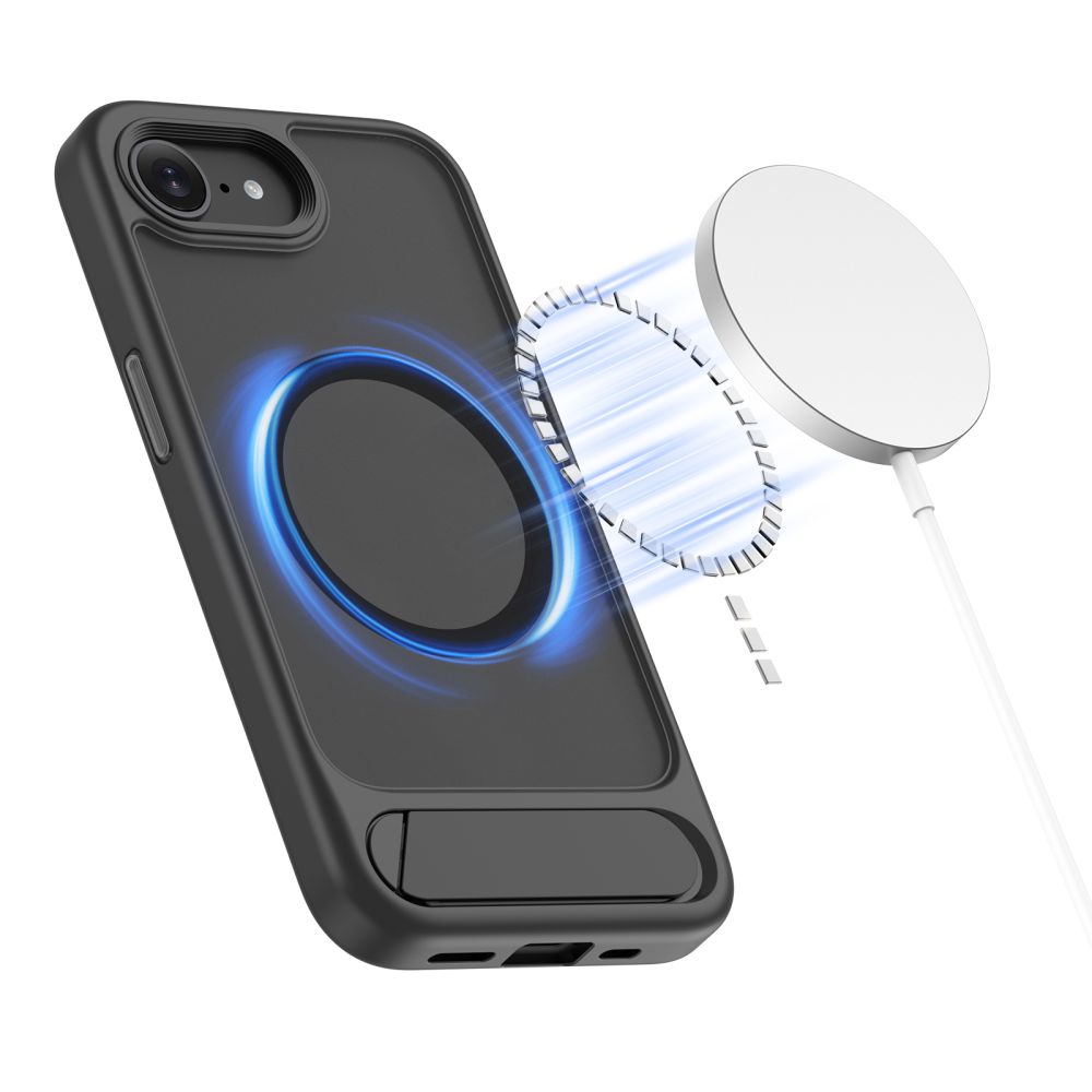 Tech-Protect MagRack MagSafe Dėklas, skirtas iPhone 16e / 17e - juodas -- iPhone 16e / iPhone 17e