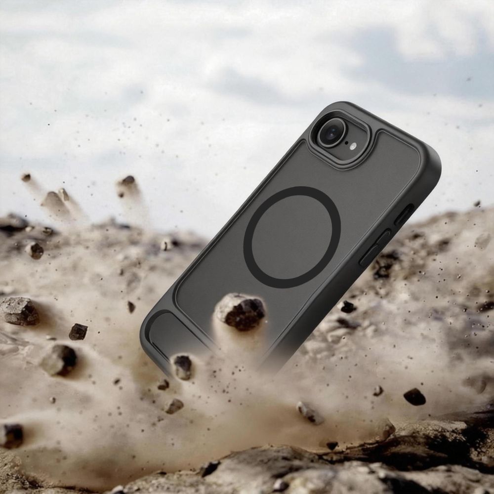 Tech-Protect MagRack MagSafe Dėklas, skirtas iPhone 16e / 17e - juodas -- iPhone 16e / iPhone 17e