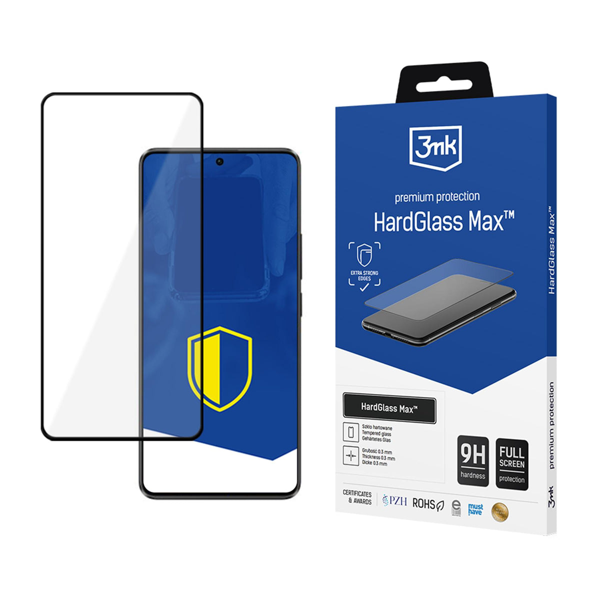 Reinforced Full Coverage Tempered Glass 3mk HardGlass Max Black ZXQTOKEN8KQXZ ZQX6 Pro 5G -- Cell phone tempered glass