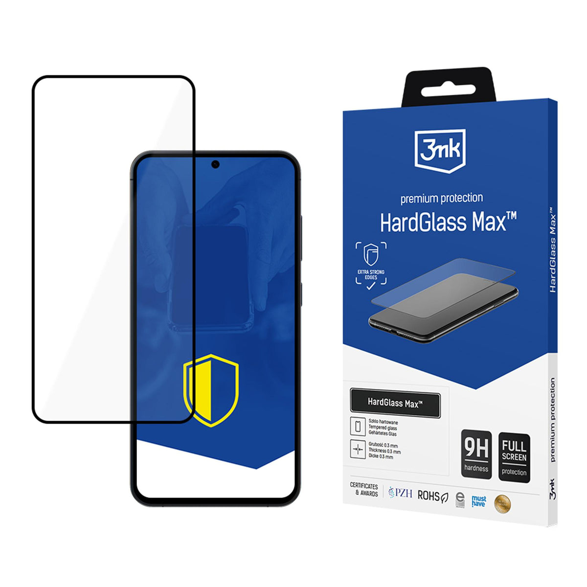 Sustiprintas viso ekrano grūdintas stiklas 3mk HardGlass Max Juodas, skirtas Samsung Galaxy S25+