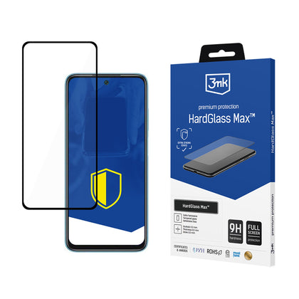 Reinforced Full Screen Tempered Stiklas 3mk HardGlass Max Juodas, skirtas Xiaomi Redmi 10 2022 -- Redmi 10 2022