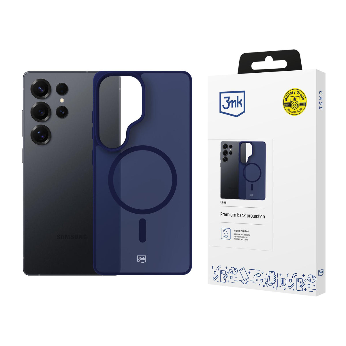 3mk Smoke MagDėklas, skirtas Samsung Galaxy S25 Ultra - Blue-Translucent -- Samsung Galaxy S25 Ultra