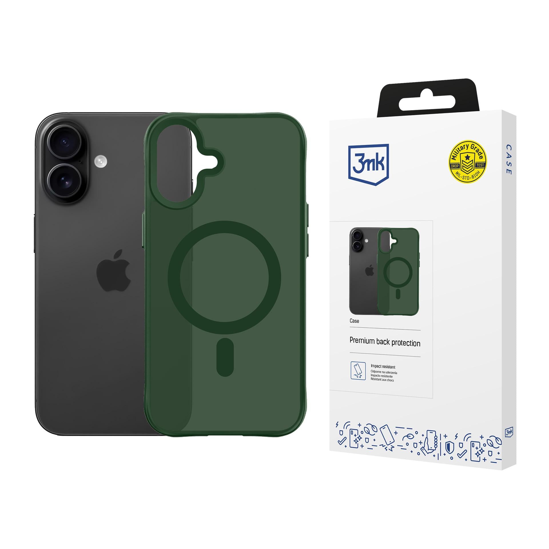 3mk Smoke MagDėklas, skirtas iPhone 17 - Green-Translucent
