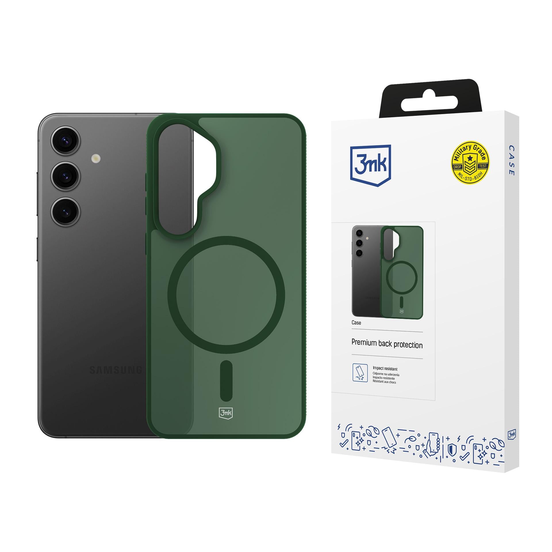 3mk Smoke MagDėklas, skirtas Samsung Galaxy S24 - Green-Translucent