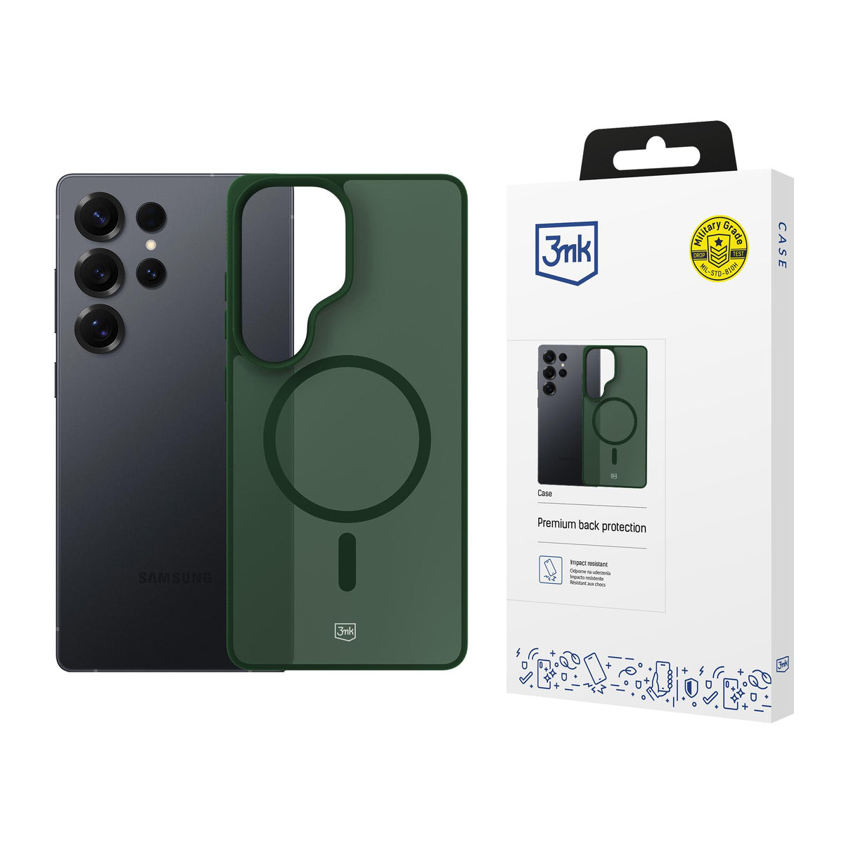 3mk Smoke MagDėklas, skirtas Samsung Galaxy S25 Ultra - Green-Translucent -- Samsung Galaxy S25 Ultra