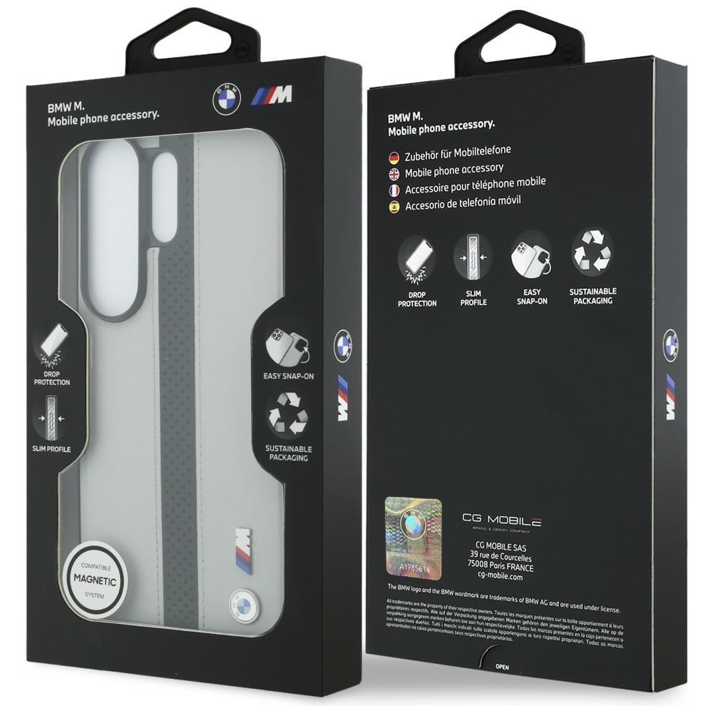 BMW Perforuota juostelė Logo MagSafe Dėklas, skirtas Samsung Galaxy S26 Ultra - Gray