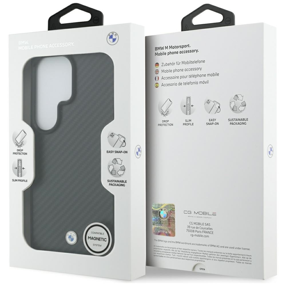 BMW Sign Magnetic Carbon Fiber MagSafe Dėklas, skirtas Samsung Galaxy S26 Ultra - Black