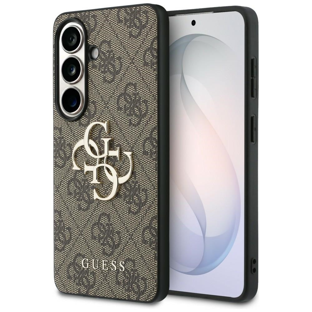 Guess 4G Big Metalinis Logo dėklas, skirtas Samsung Galaxy S26 - Brown