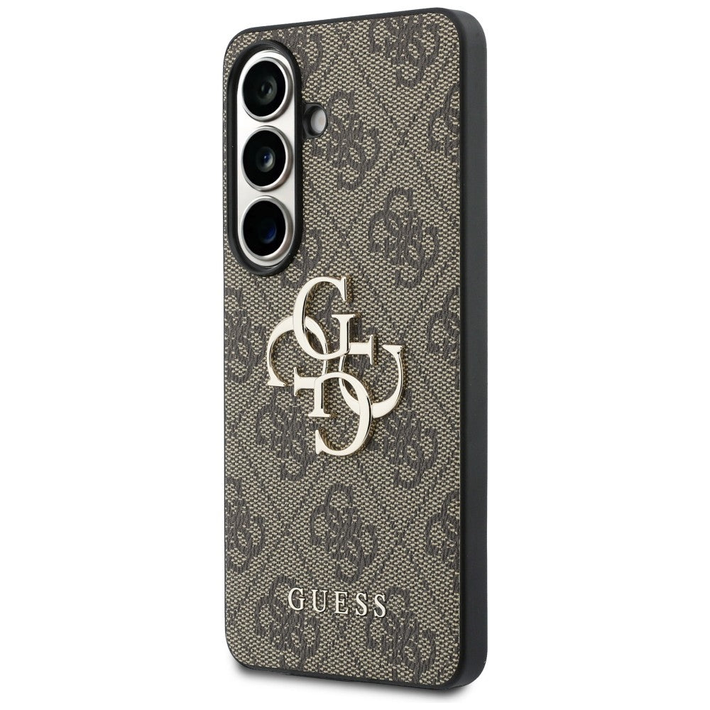 Guess 4G Big Metalinis Logo dėklas, skirtas Samsung Galaxy S26 - Brown