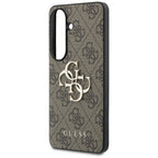 Guess 4G Big Metalinis Logo dėklas, skirtas Samsung Galaxy S26 - Brown