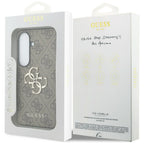 Guess 4G Big Metalinis Logo dėklas, skirtas Samsung Galaxy S26 - Brown