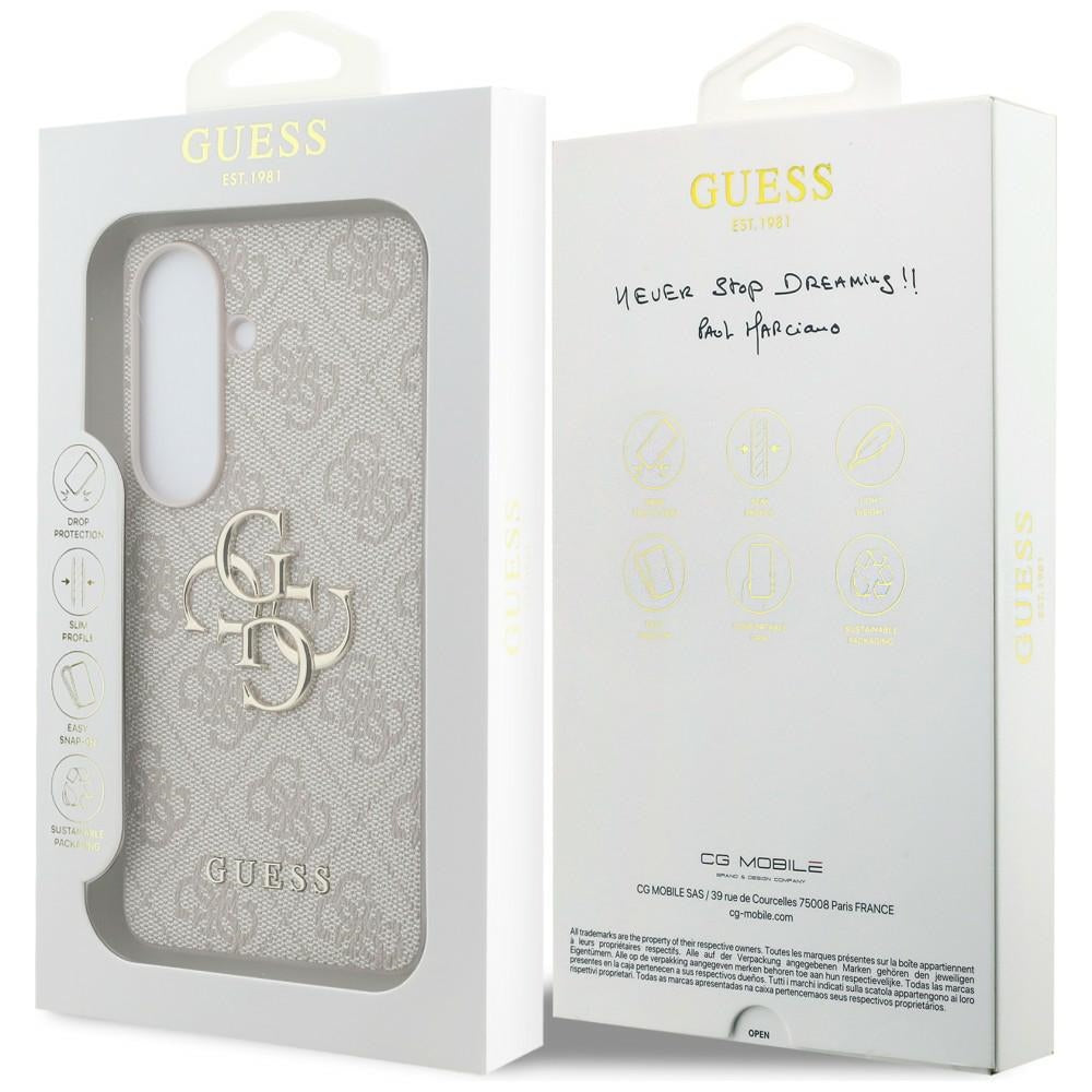Guess 4G Big Metal Logo dėklas Samsung Galaxy S26 - Rožinis -- Samsung Galaxy S26