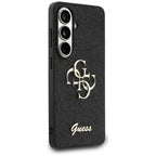 Guess Fixed Glitter Big 4G Metal Logo dėklas Samsung Galaxy S26 - juodas -- Samsung Galaxy S26