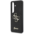 Guess Fixed Glitter Big 4G Metal Logo dėklas Samsung Galaxy S26 - juodas -- Samsung Galaxy S26