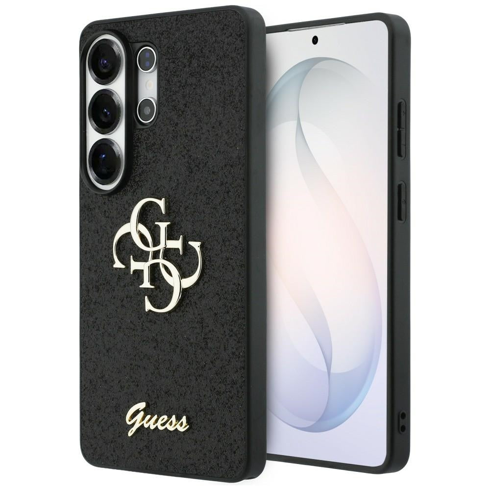Guess Fiksuotas Glitter Big 4G Metalinis Logo dėklas, skirtas Samsung Galaxy S26 Ultra - black