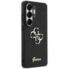 Guess Fiksuotas Glitter Big 4G Metalinis Logo dėklas, skirtas Samsung Galaxy S26 Ultra - black