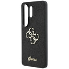Guess Fiksuotas Glitter Big 4G Metalinis Logo dėklas, skirtas Samsung Galaxy S26 Ultra - black