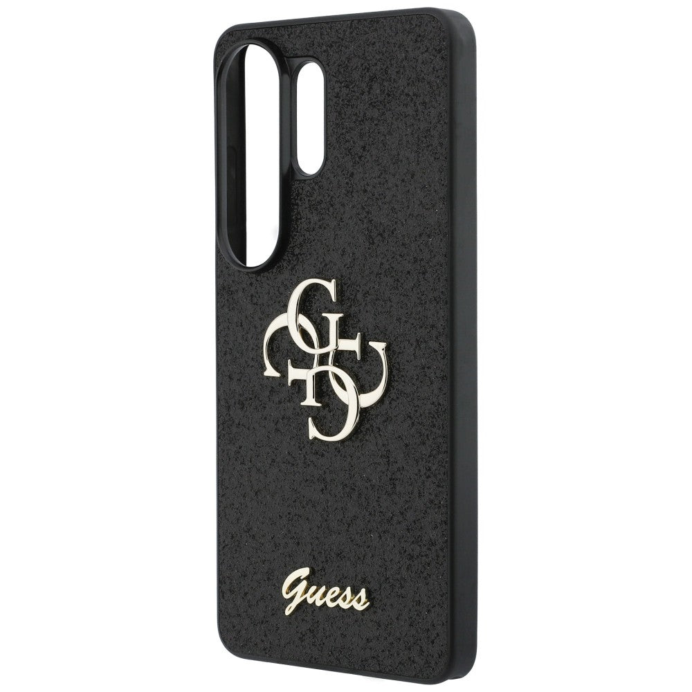 Guess Fiksuotas Glitter Big 4G Metalinis Logo dėklas, skirtas Samsung Galaxy S26 Ultra - black