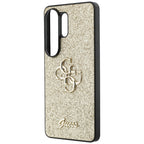 Guess Fiksuotas Glitter Big 4G Metalinis Logo dėklas, skirtas Samsung Galaxy S26 Ultra - gold