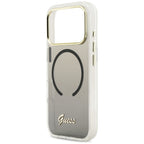 Guess IML Gradient Script Metal MagSafe Dėklas, skirtas iPhone 17 Pro - Black