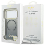 Guess IML Gradient Script Metal MagSafe Dėklas, skirtas iPhone 17 Pro - Black