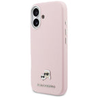Karl Lagerfeld Karl & Choupette galvos kaiščiai Saffiano MagSafe Dėklas, skirtas iPhone 17 - Pink