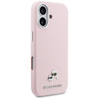 Karl Lagerfeld Karl & Choupette galvos kaiščiai Saffiano MagSafe Dėklas, skirtas iPhone 17 - Pink