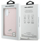 Karl Lagerfeld Karl & Choupette galvos kaiščiai Saffiano MagSafe Dėklas, skirtas iPhone 17 - Pink