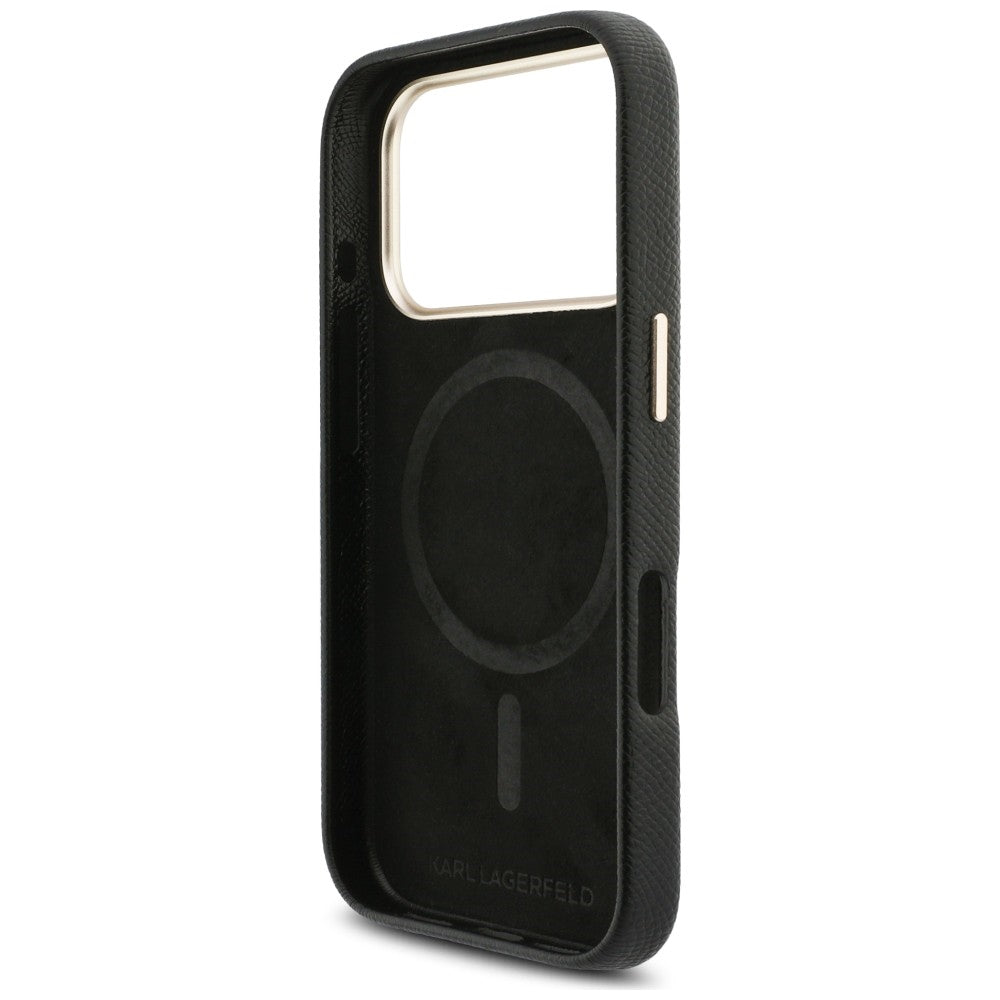 Karl Lagerfeld Karl Head Logo MagSafe Dėklas, skirtas iPhone 17 Pro - Black
