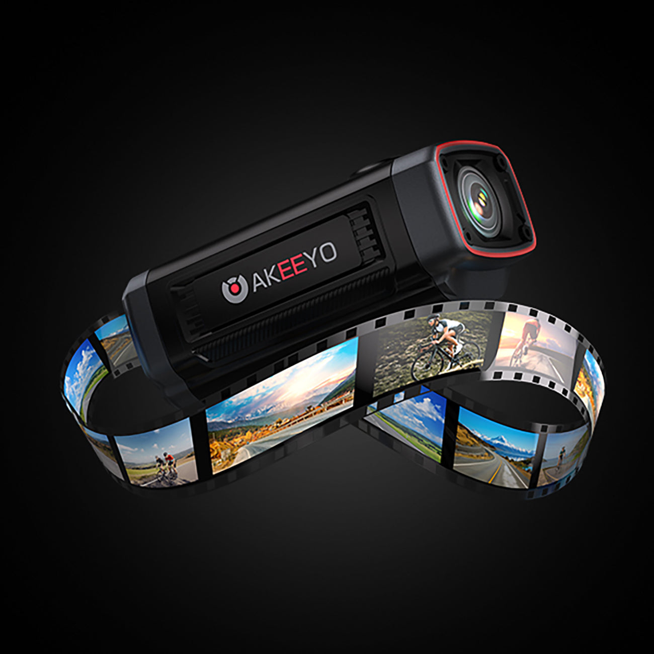 AKEEYO 710 Lite sporto kamera vaizdo įrašytuvas dviračio rankenai - juoda -- Cycling Accessories