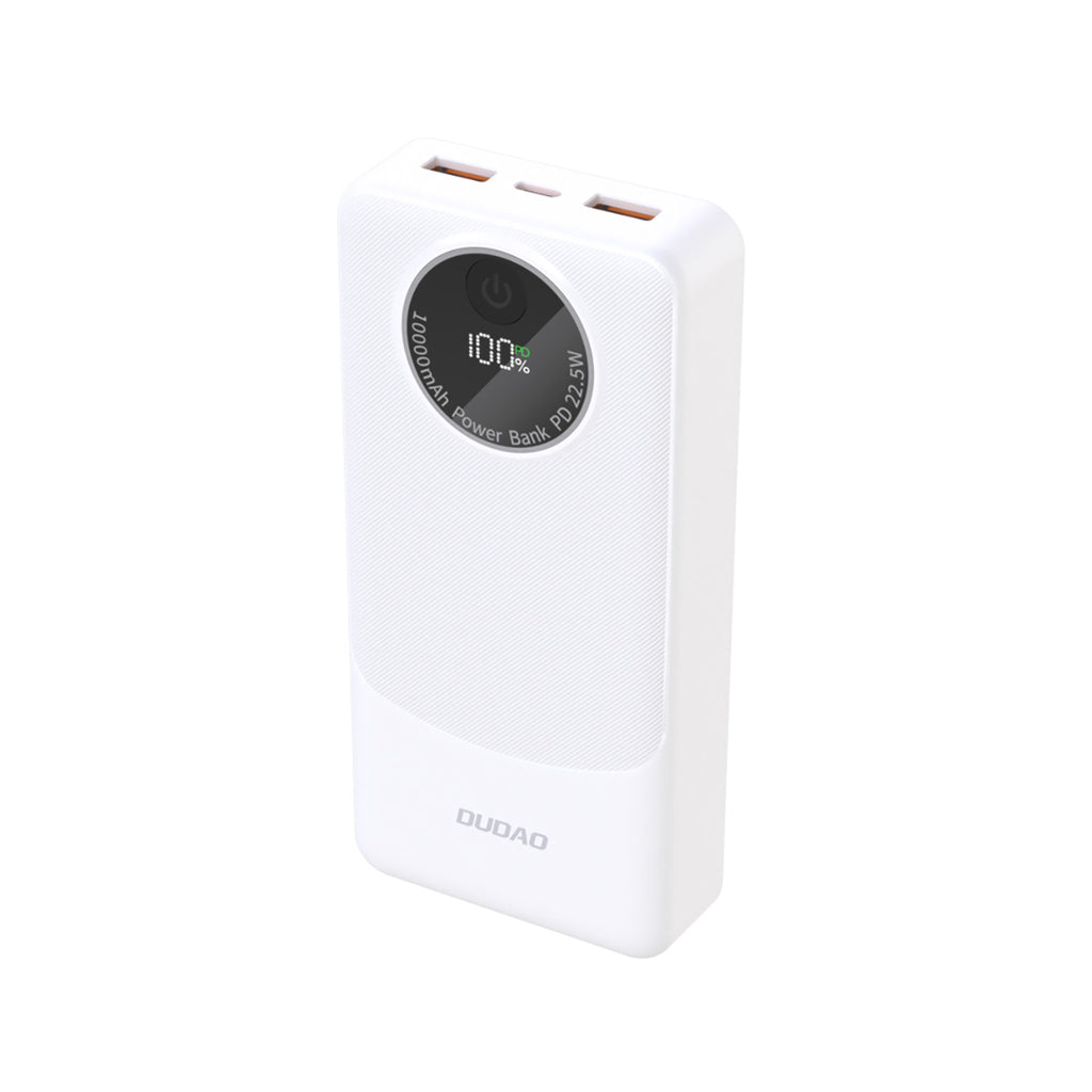 Dudao K12Pro Power Bank 22.5W PD 20000mAh USB-A, USB-C – Baltas -- Powerbanks