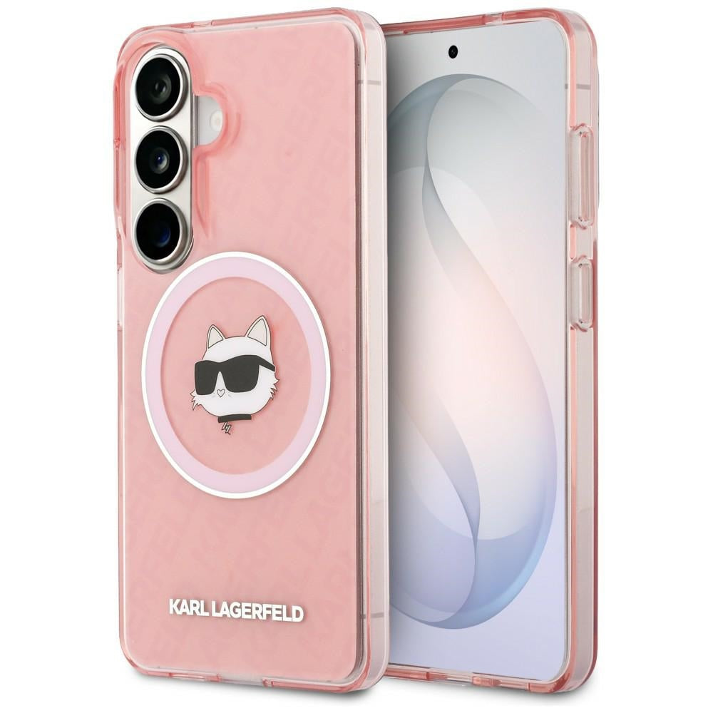 Karl Lagerfeld IML kartotinis Choupette MagSafe dėklas, skirtas Samsung Galaxy S26 - Pink