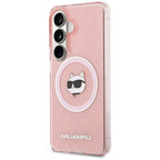 Karl Lagerfeld IML kartotinis Choupette MagSafe dėklas, skirtas Samsung Galaxy S26 - Pink