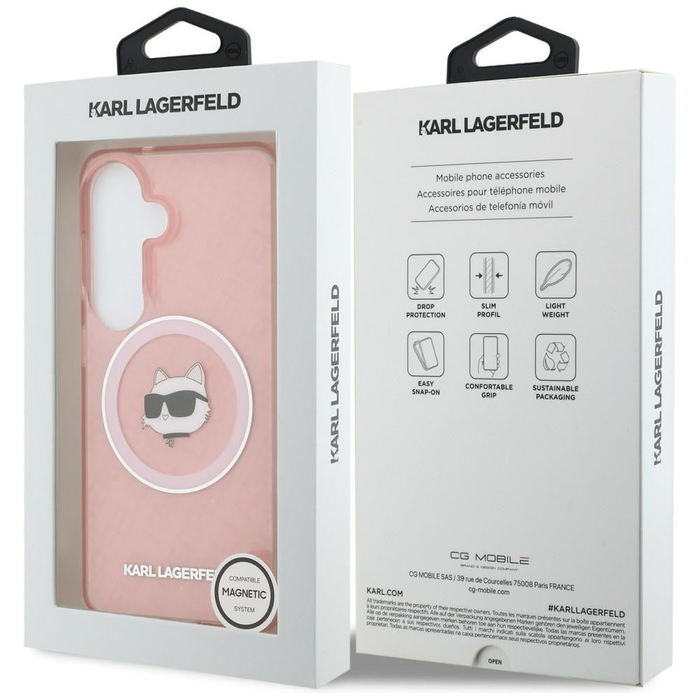 Karl Lagerfeld IML kartotinis Choupette MagSafe dėklas, skirtas Samsung Galaxy S26 - Pink