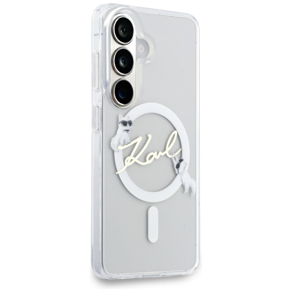 Karl Lagerfeld IML KC Script MagSafe Case skirtas Samsung Galaxy S26 – Skaidrus -- Samsung Galaxy S26