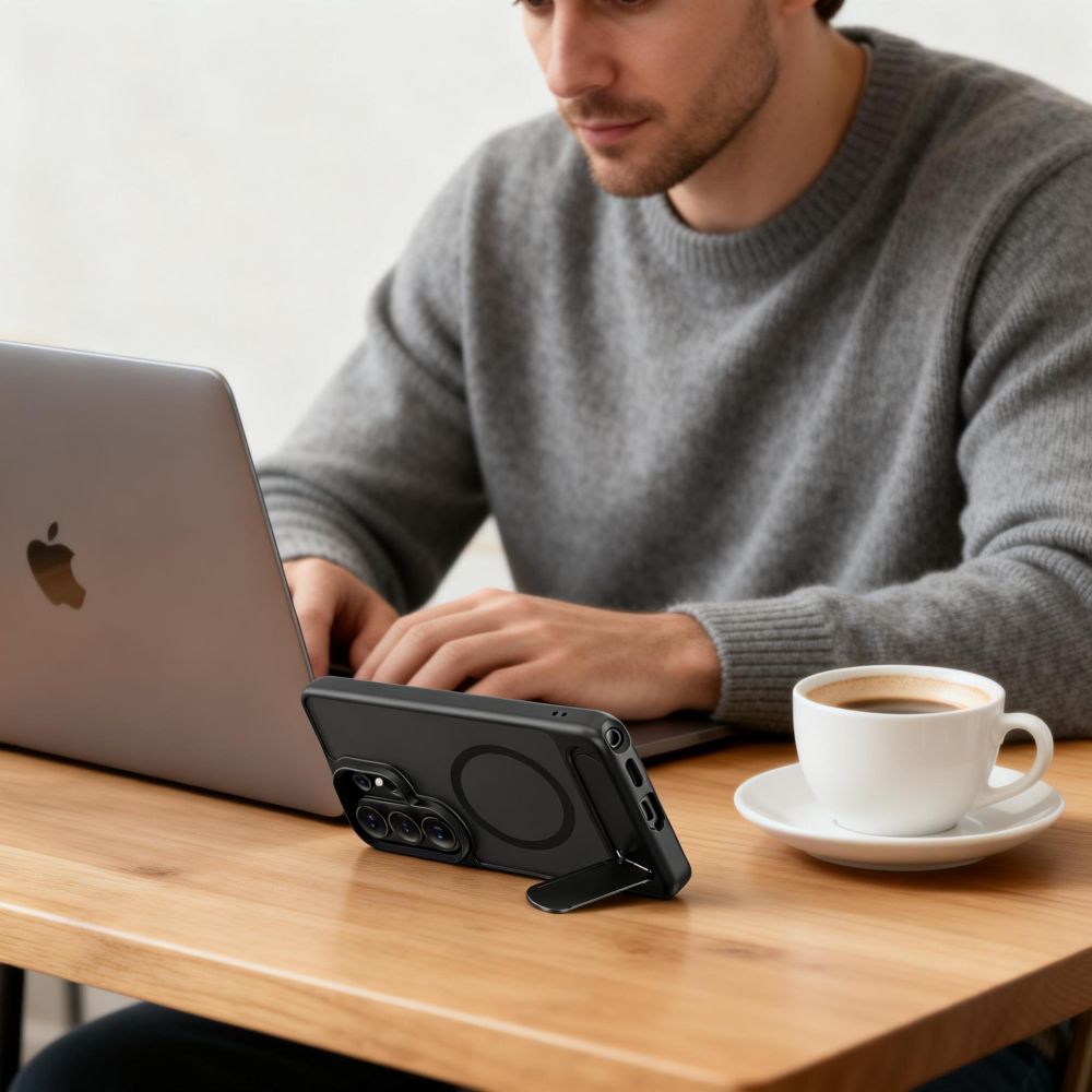 Tech-Protect MagRack MagSafe Dėklas, skirtas Samsung Galaxy S26 Ultra - Matte Black -- Samsung Galaxy S26 Ultra