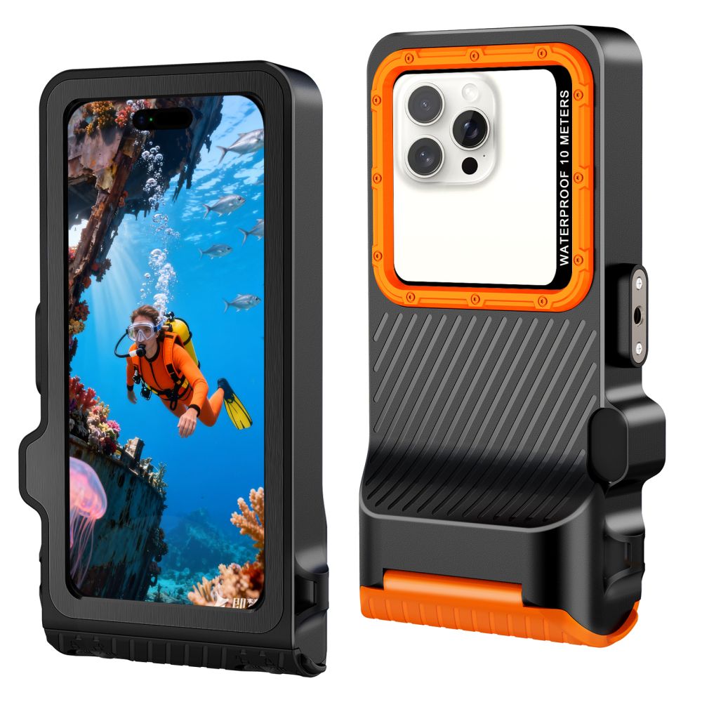 Tech-Protect IPX8 Pro vandeniui atsparus telefono dėklas – oranžinė ir juoda -- Cell phone cases and covers