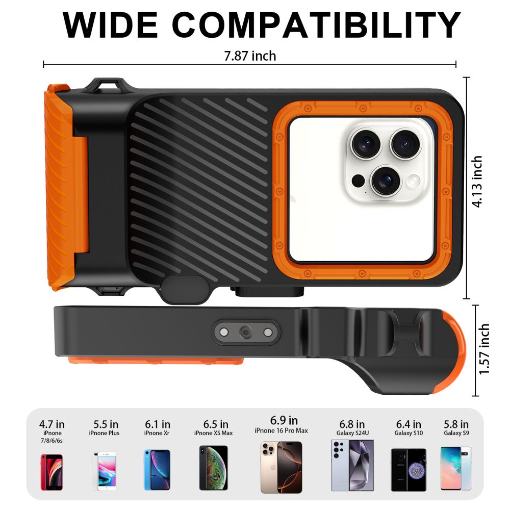 Tech-Protect IPX8 Pro vandeniui atsparus telefono dėklas – oranžinė ir juoda -- Cell phone cases and covers