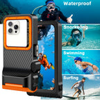 Tech-Protect IPX8 Pro vandeniui atsparus telefono dėklas – oranžinė ir juoda -- Cell phone cases and covers
