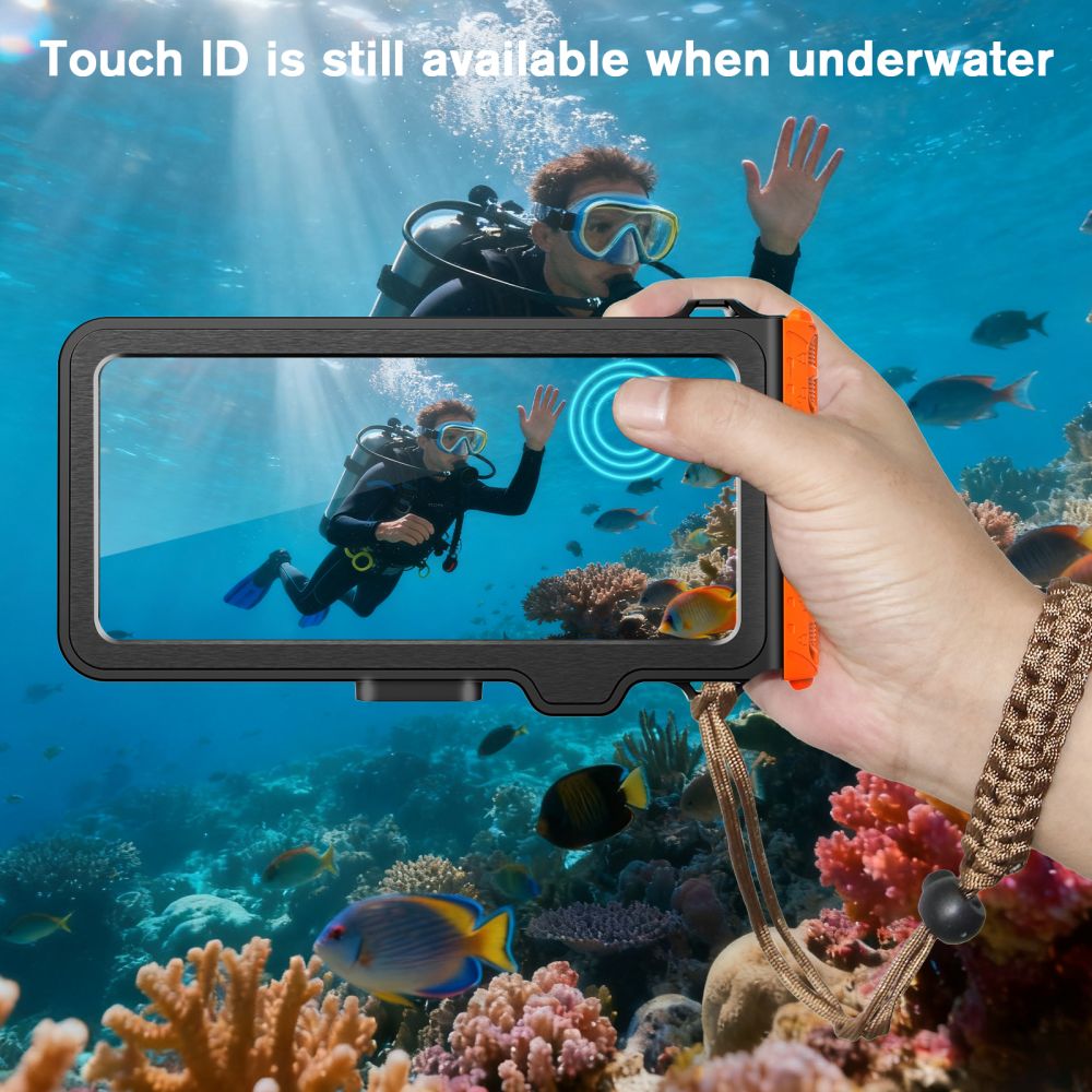 Tech-Protect IPX8 Pro vandeniui atsparus telefono dėklas – oranžinė ir juoda -- Cell phone cases and covers