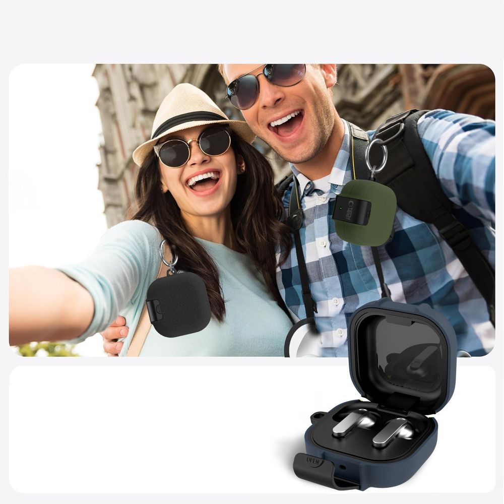 Tech-Protect Plonas kabliuko dėklas, skirtas Samsung Galaxy Buds 4 / 4 Pro - Green -- Samsung Galaxy Buds 4 / Samsung 4...