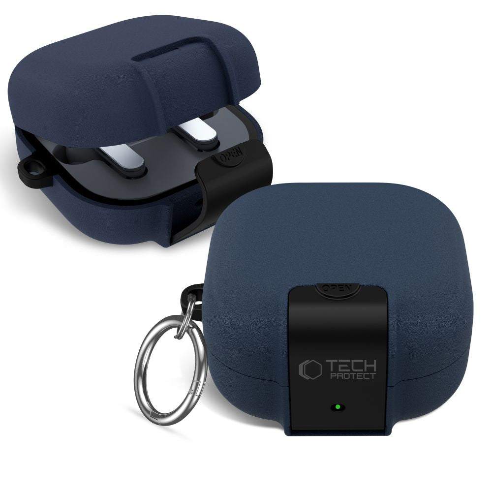 Tech-Protect Plonas kabliuko dėklas, skirtas Samsung Galaxy Buds 4 / 4 Pro - Navy Blue