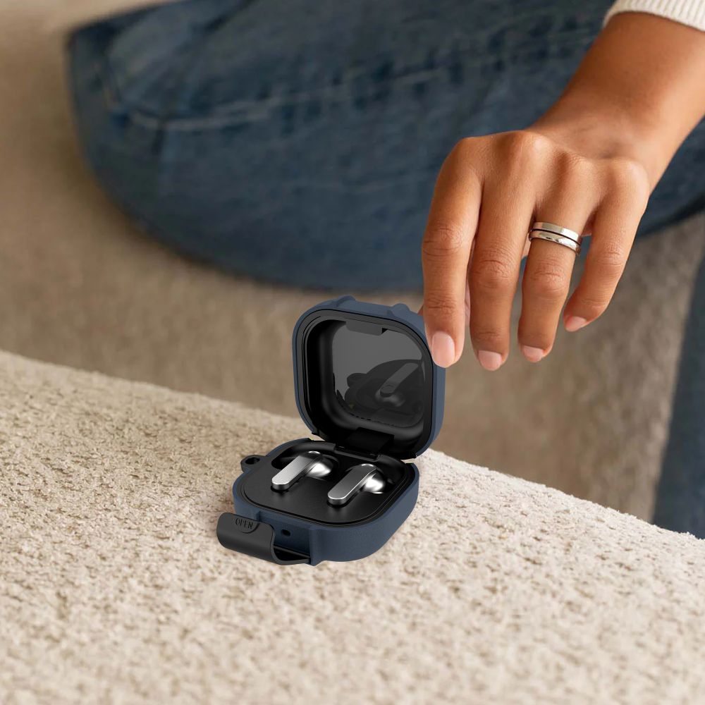 Tech-Protect Plonas kabliuko dėklas, skirtas Samsung Galaxy Buds 4 / 4 Pro - Navy Blue -- Samsung Galaxy Buds 4 / Samsung...