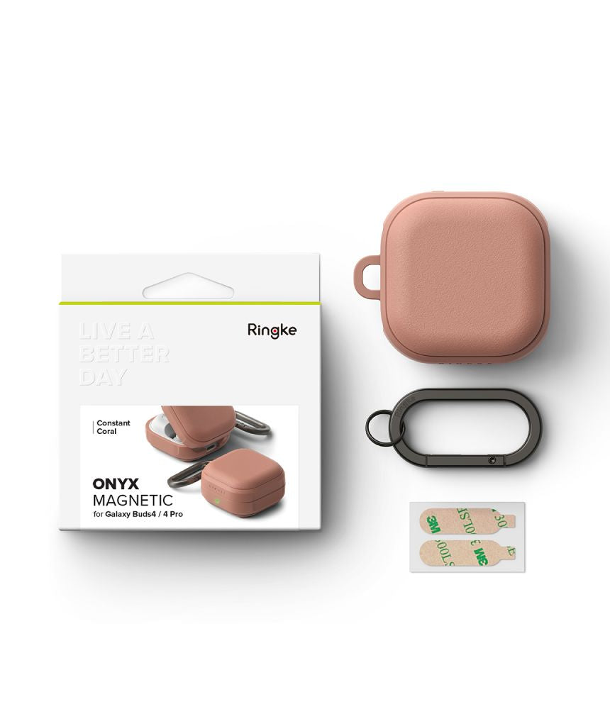Ringke Onikso magnetinis dėklas, skirtas Samsung Galaxy Buds 4 / 4 Pro - Pink -- Samsung Galaxy Buds 4 / Samsung 4 Pro /...