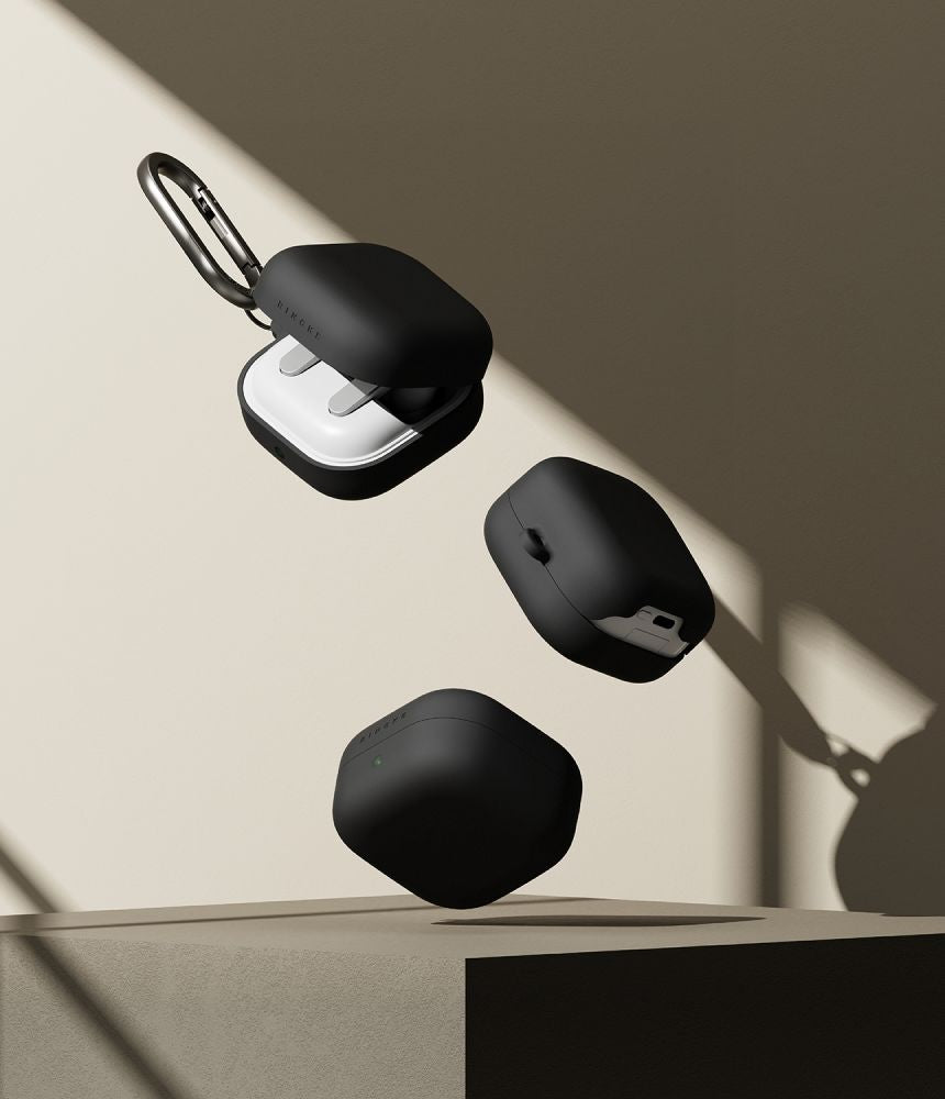 Ringke Silikoninis dėklas, skirtas Samsung Galaxy Buds 4 / 4 Pro - Black -- Samsung Galaxy Buds 4 / Samsung 4 Pro /...